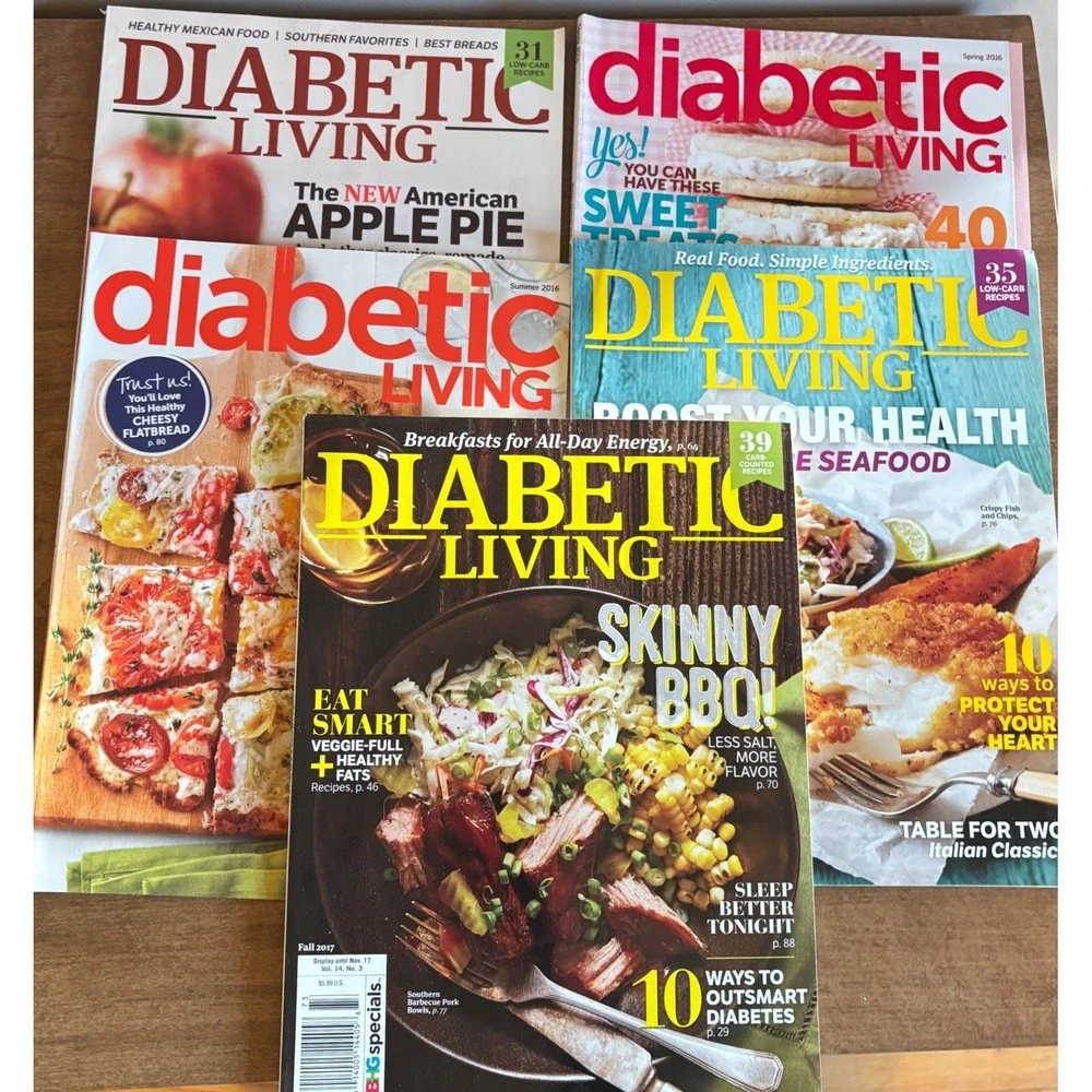Diabetic Living Magazine Lot of 5 Better Homes and Gardens‎ 2016 2017 Recipes
